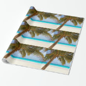Palmbomen op strand Blue Zee & Sky Cadeaupapier (Uitgerold)