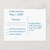 palmbomen op strand bruiloft RSVP-Briefkaarten Uitnodiging Briefkaart (Achterkant)