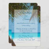 Palmbomen Op Strand Trouw Uitnodigingen (Voorkant / Achterkant)