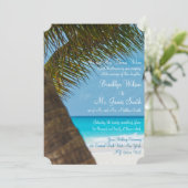 palmbomen op strandbruiloft kaart (Staand voorkant)