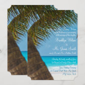 palmbomen op strandbruiloft kaart (Voorkant / Achterkant)