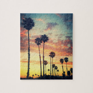 Palmbomen op Sunset Puzzle Legpuzzel