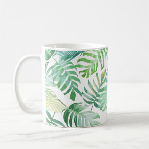 palmbomen op tropisch strand koffiemok