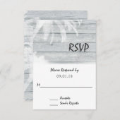 Palmbomen op Wood Beach Bruiloft RSVP (Voorkant / Achterkant)