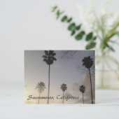 Palmbomen op zonsondergang briefkaart (Staand voorkant)