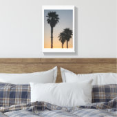 Palmbomen op zonsondergang canvas afdruk (Insitu (Slaapkamer))