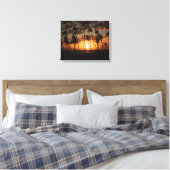 Palmbomen op zonsondergang canvas afdruk (Insitu (Slaapkamer))