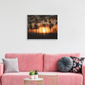 Palmbomen op zonsondergang canvas afdruk (Insitu (Woonkamer))