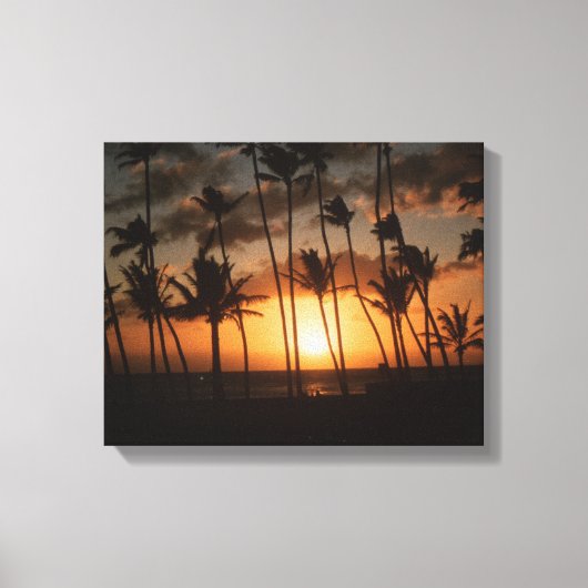 Palmbomen op zonsondergang canvas afdruk (Voorkant)