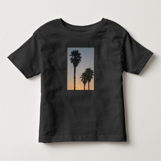 Palmbomen op zonsondergang kinder shirts (Voorkant)