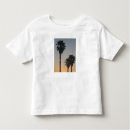 Palmbomen op zonsondergang kinder shirts