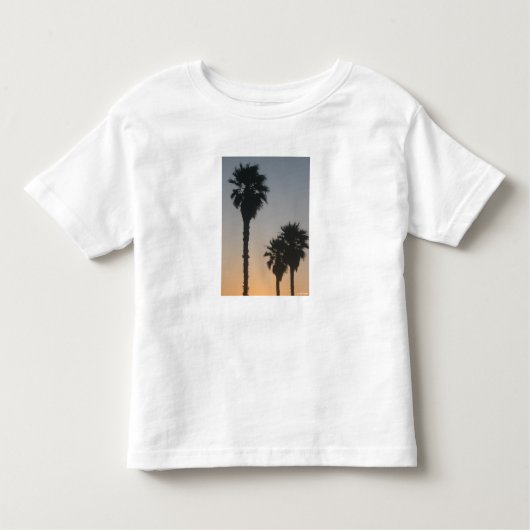 Palmbomen op zonsondergang kinder shirts (Voorkant)