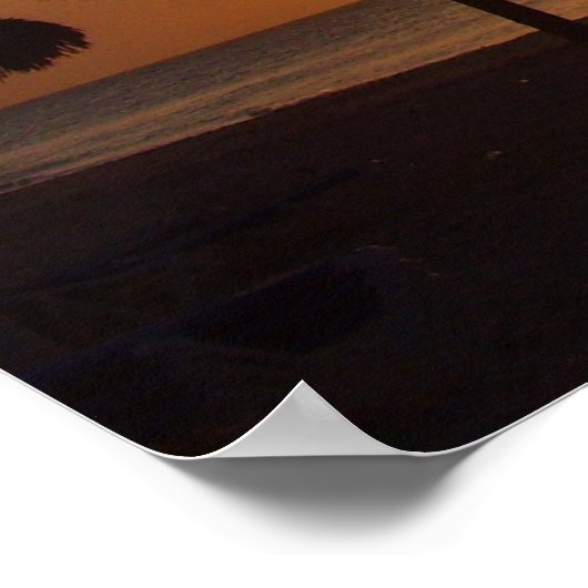 Palmbomen op zonsondergang poster (Hoek)