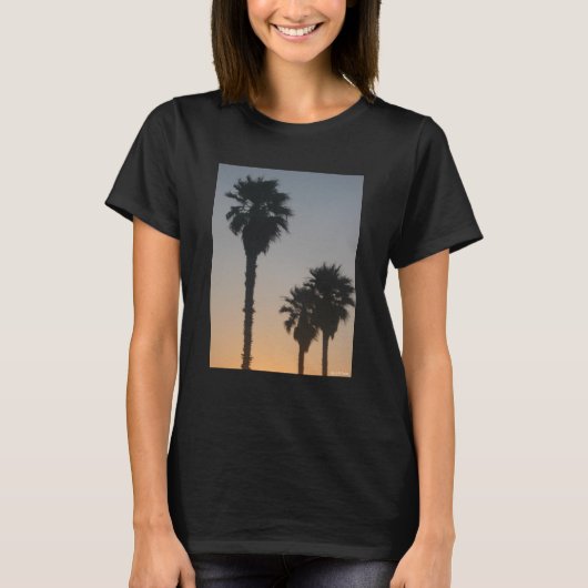 Palmbomen op zonsondergang t-shirt (Voorkant)