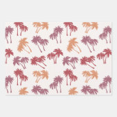 Palmbomen, palmvaten en zwarte handgetrokken Stipp Inpakpapier Vel (Voorkant 3)