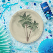  palmbomen papieren bordje (Feest)