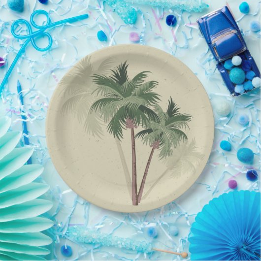  palmbomen papieren bordje (Feest)