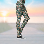 Palmbomen Polynesische Golven  Strand Groen Leggings