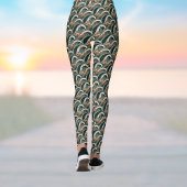 Palmbomen Polynesische Golven  Strand Groen Leggings
