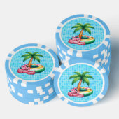 Palmbomen Pool Party Flamingo Poker Chips (Opstapeling)