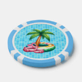 Palmbomen Pool Party Flamingo Poker Chips (Enkel)