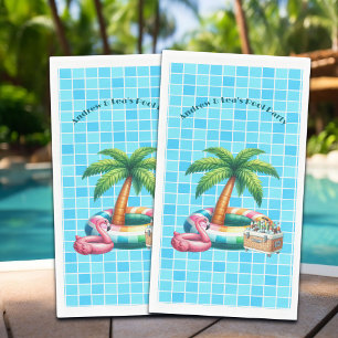 Palmbomen Pool Party Flamingo Servet