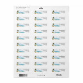 Palmbomen Retouradreslabels Tropisch Strand Etiket (Full Sheet)