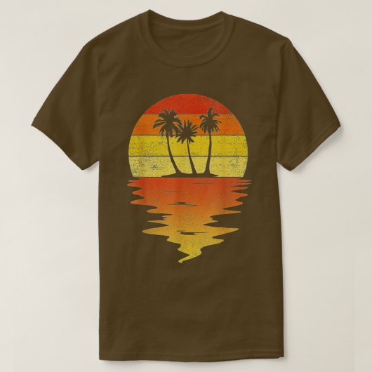 Palmbomen retro sunset 70s  palmbomen t-shirt (Design voorkant)