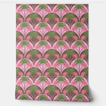 Palmbomen Retro Textuur Roze Groen Bruin