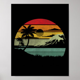 Palmbomen Retro Tropisch Strand Vintage 70s 80s St Poster