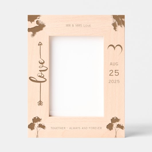 Palmbomen Romantisch strand bruiloft Lijst Gegraveerde Lijstjes (Voorkant)