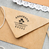 Palmbomen | Rond familienaam Return-adres Zelfinktende Stempel