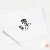 Palmbomen Ronde Sticker (Envelop)