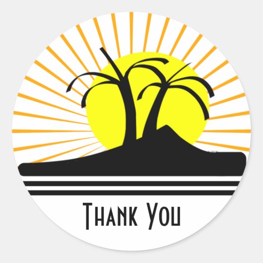 Palmbomen Ronde Sticker (Voorkant)