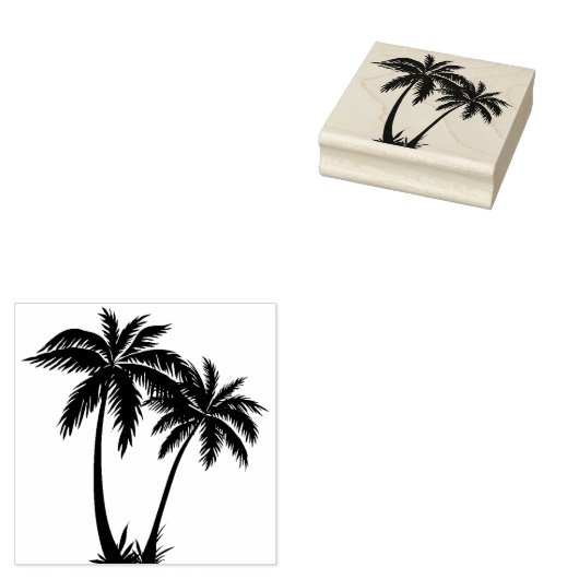 Palmbomen Rubberstempel (Gestempeld)