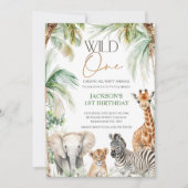Palmbomen Safari Dieren Wild Een 1e verjaardag Kaart (Voorkant)