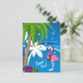 Palmbomen Santa Flamingo Holiday Beach Dank u Briefkaart (Staand voorkant)