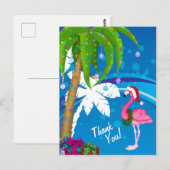Palmbomen Santa Flamingo Holiday Beach Dank u Briefkaart (Voorkant / Achterkant)