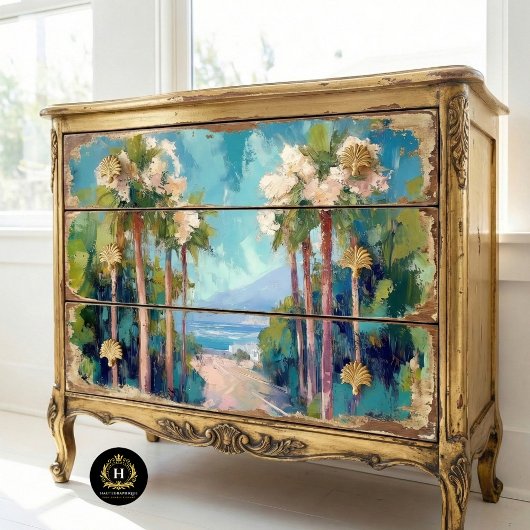 Palmbomen Santa Monica California Decoupage Tissuepapier