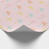 Palmbomen Schattige Roze Cadeaupapier (Hoek)