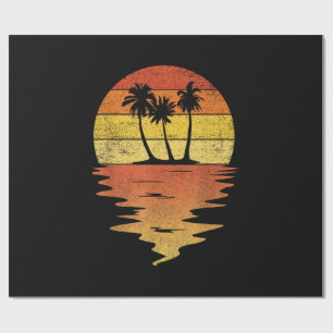 Palmbomen Shirt Retro Zonsondergang 70s Vintage Pa Cadeaupapier