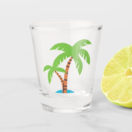 Palmbomen Shot Glas (Voorkant)