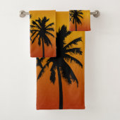 Palmbomen silhouet in Oranje zonsondergang Bad Handdoek (Insitu)