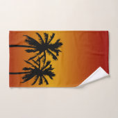 Palmbomen silhouet in Oranje zonsondergang Handdoek (Handdoek)