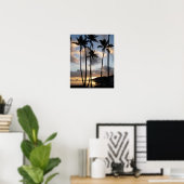Palmbomen Silhouetten in Hawaï Poster (Thuiskantoor)