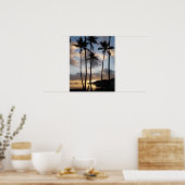 Palmbomen Silhouetten in Hawaï Poster (Keuken)