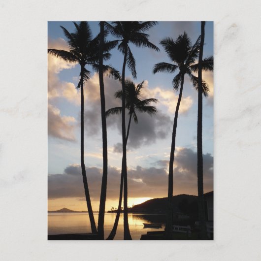 Palmbomen Silhouettes in Hawaii Briefkaart (Voorkant)