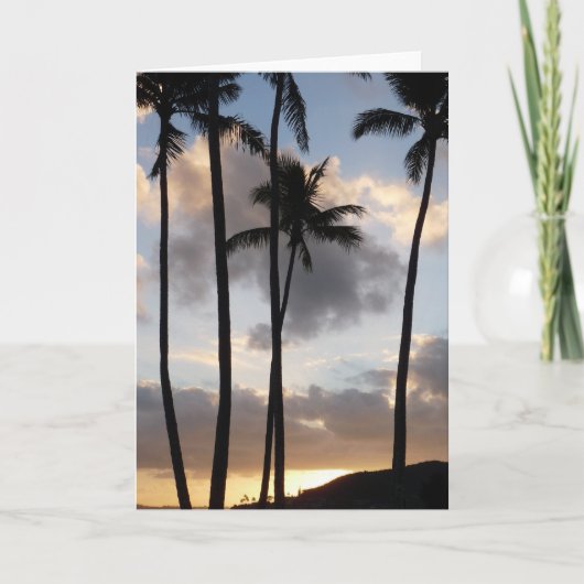 Palmbomen Silhouettes in Hawaii Kaart (Voorkant)
