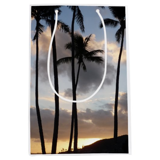 Palmbomen Silhouettes in Hawaii Medium Cadeauzakje (Voorkant)