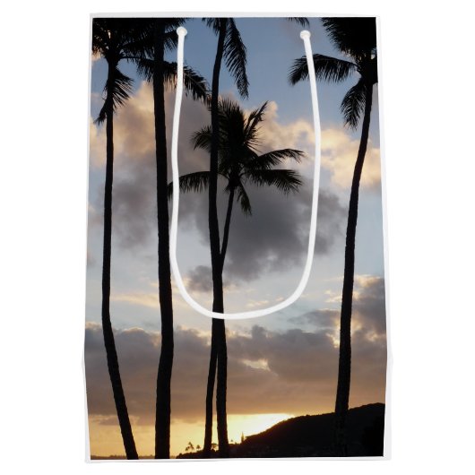 Palmbomen Silhouettes in Hawaii Medium Cadeauzakje (Achterkant)